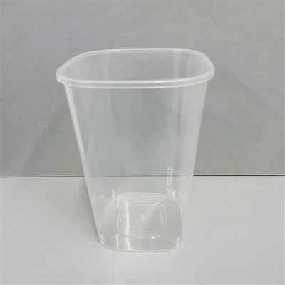Vasos de plástico transparentes cuadrados PP de 650 ml